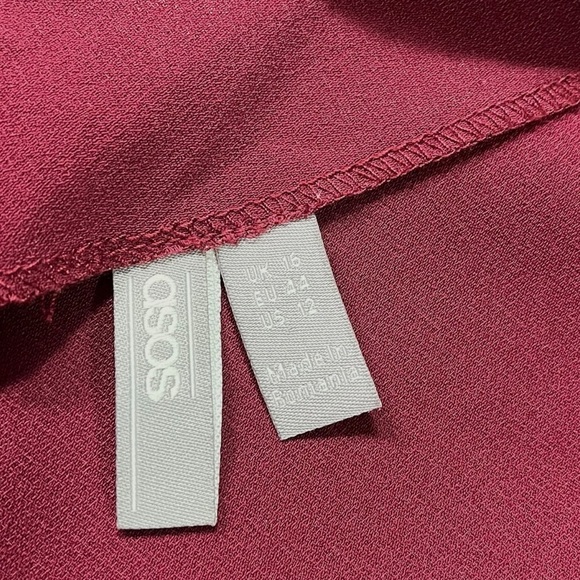 ASOS Bordeaux Kimono Sleeve Cutout Romper sz 12 - Picture 3 of 13